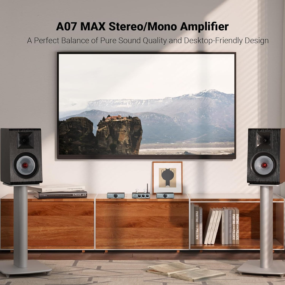 AIYIMA A07 MAX 2-Kanal-HiFi-Verstärker 300 W x 2 TPA3255 Mini-Endstufe der Klasse D, brückbarer Mono