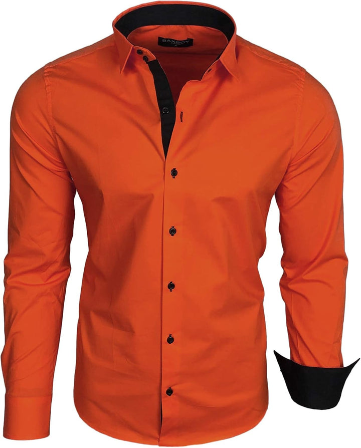 Herren-Hemd Langarm/Business Freizeit Hochzeit/Bügelleicht/Slim-Fit/Anzug Kentkragen Hemd B-500, Dun