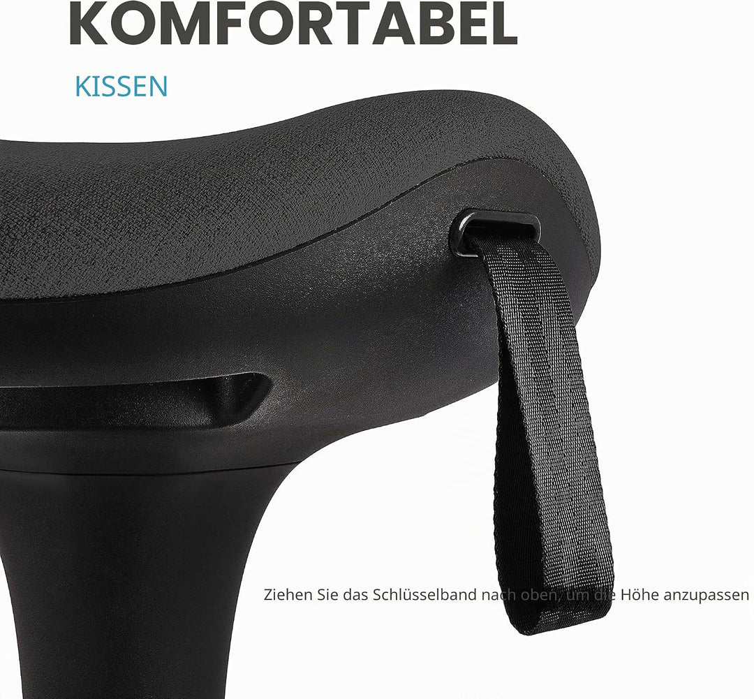 IWMH Ergonomischer Arbeitshocker, Hochverstellbare Stehhilfe, Atmungsaktiver Sitz-Steh-Hocker 360° D