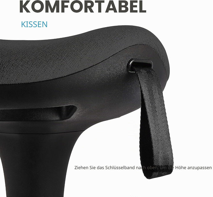IWMH Ergonomischer Arbeitshocker, Hochverstellbare Stehhilfe, Atmungsaktiver Sitz-Steh-Hocker 360° D