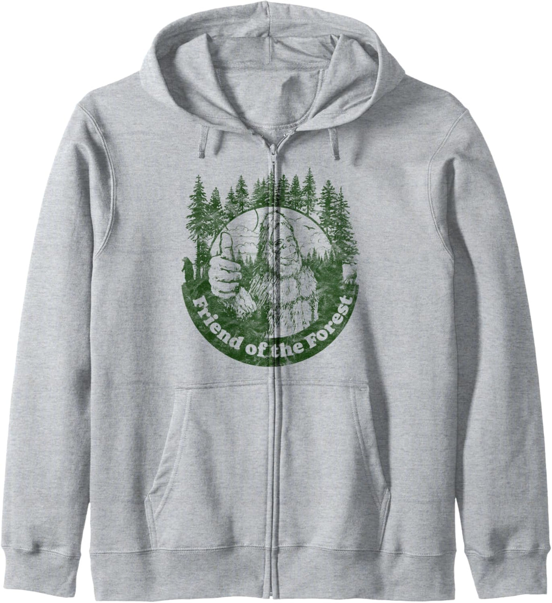 Friend of the Forest Funny Bigfoot Nature Thumbs Up Tree 80s Kapuzenjacke