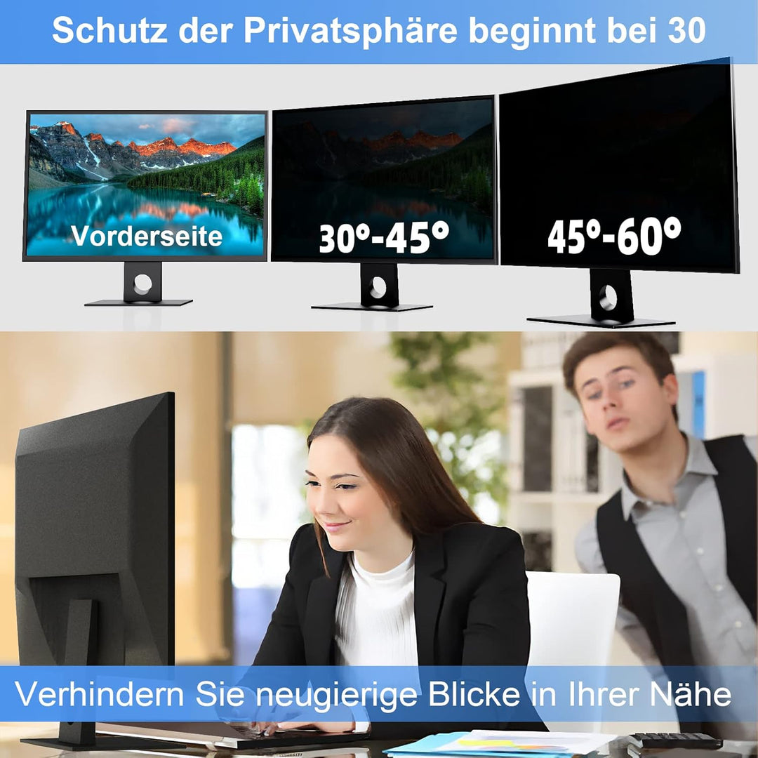 Mamol 27 Zoll Monitor Blickschutzfilter Anti-Blaulichtfilter, Abnehmbarer Sichtschutz Anti Blaulicht