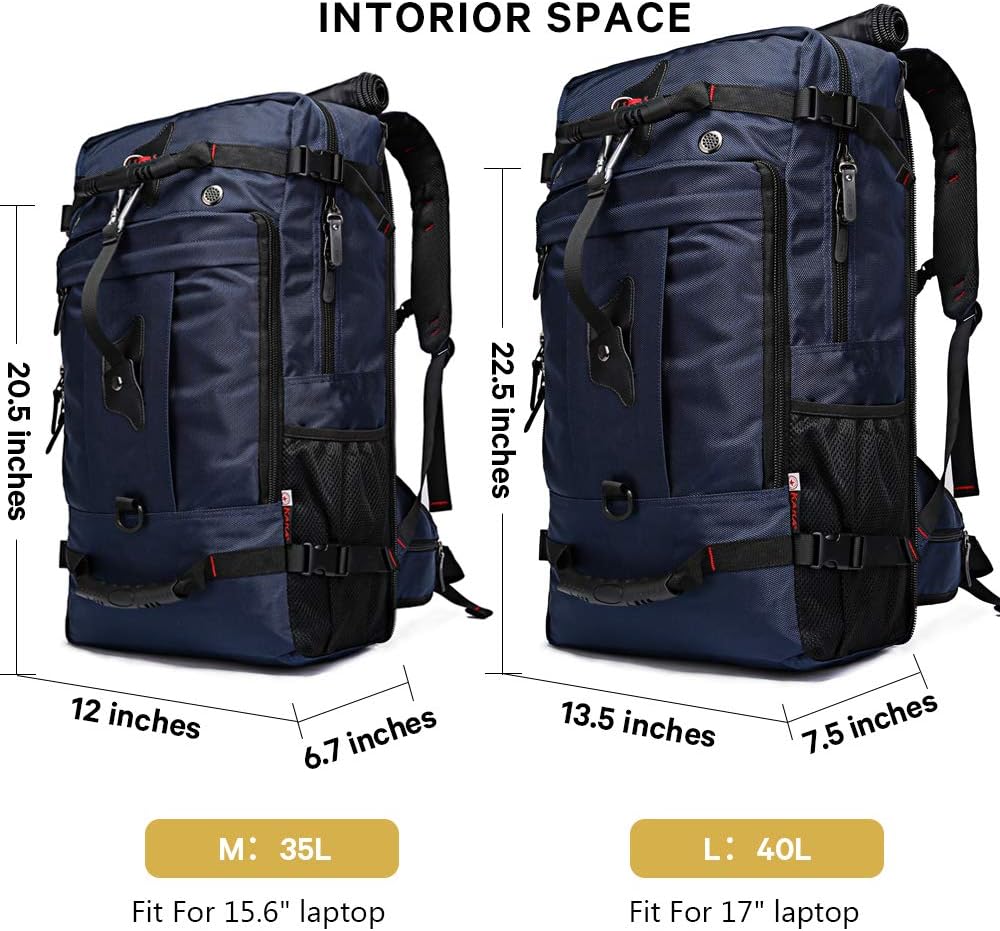 KAKA Travel Backpack, Carry On Backpack Durable Convertible Duffle Bag Fit for 15.6 Inch Laptop for