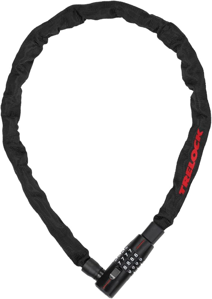 TRELOCK BC 280 Code Kettenschloss – Länge 85 cm – Kettenglieder 5 mm – Sicherheitsstufe 6 – Frei ein