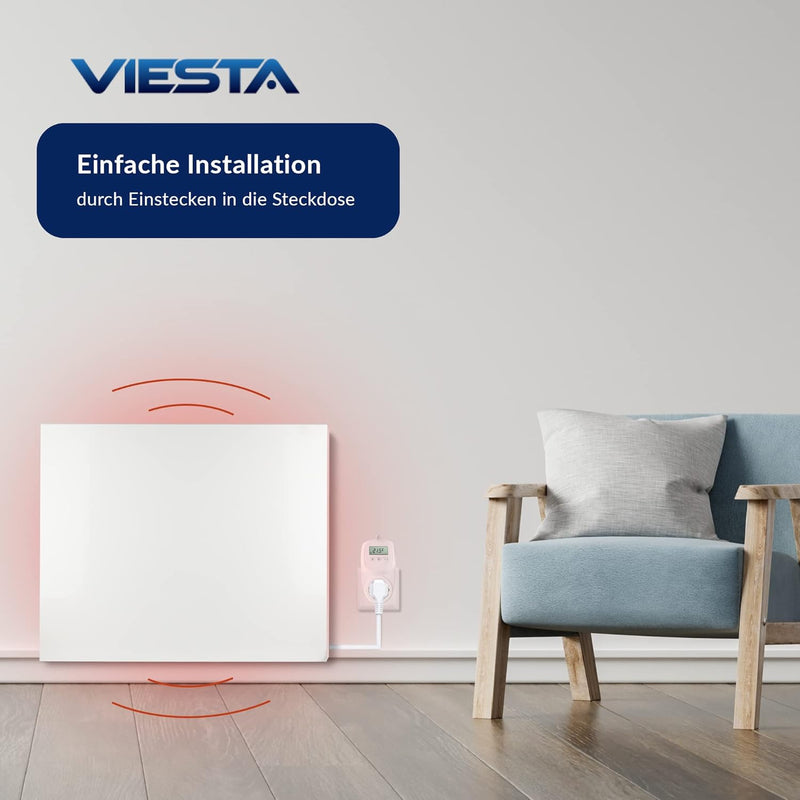 Viesta TH10 Thermostat Thermostatstecker Steckdosenthermostat für Infrarotheizung Heizpaneele Heizun
