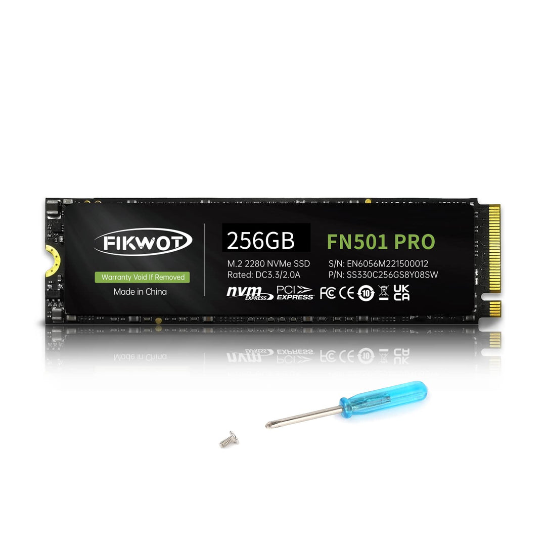 Fikwot FN501 Pro 256GB NVMe SSD - M.2 2280 PCIe Gen3 x4 Internes Solid State Drive mit Graphene Kühl