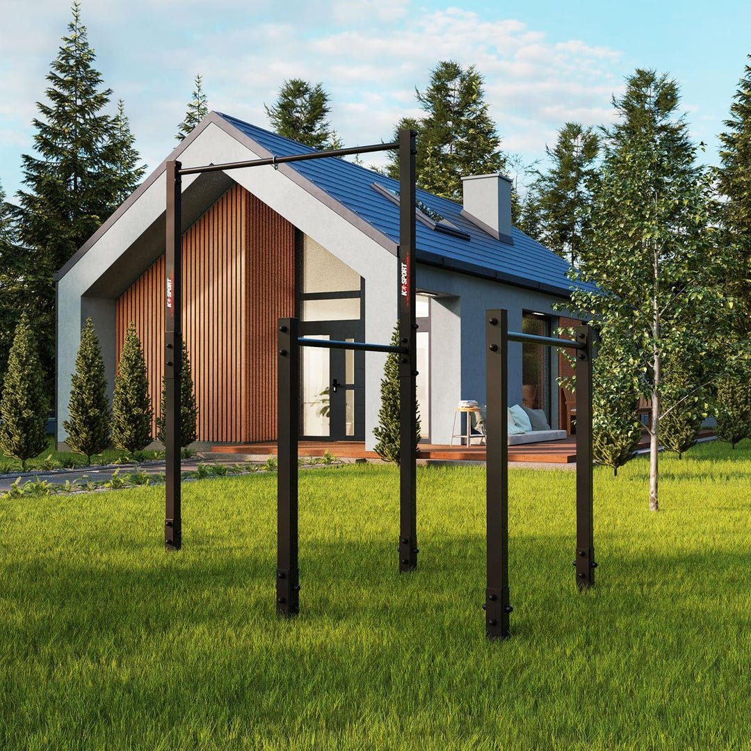 K-Sport: Stationäre Outdoor Klimmzugstange + Dip Station I Wetterfeste Kraftstation mit Pull-Up Bar