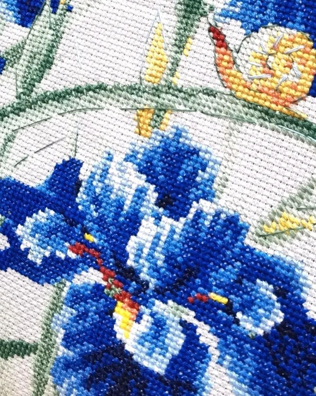 RIOLIS Counted Cross Stitch Kit 11.75"X11.75"-Blue Irises (14 Count)