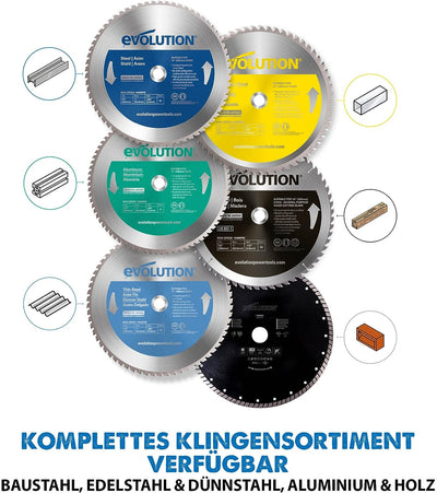 Evolution M355TCT-66CS - 355 mm Sägeblatt zum Schneiden von Baustahl - Metall-Sägeblatt mit Hartmeta