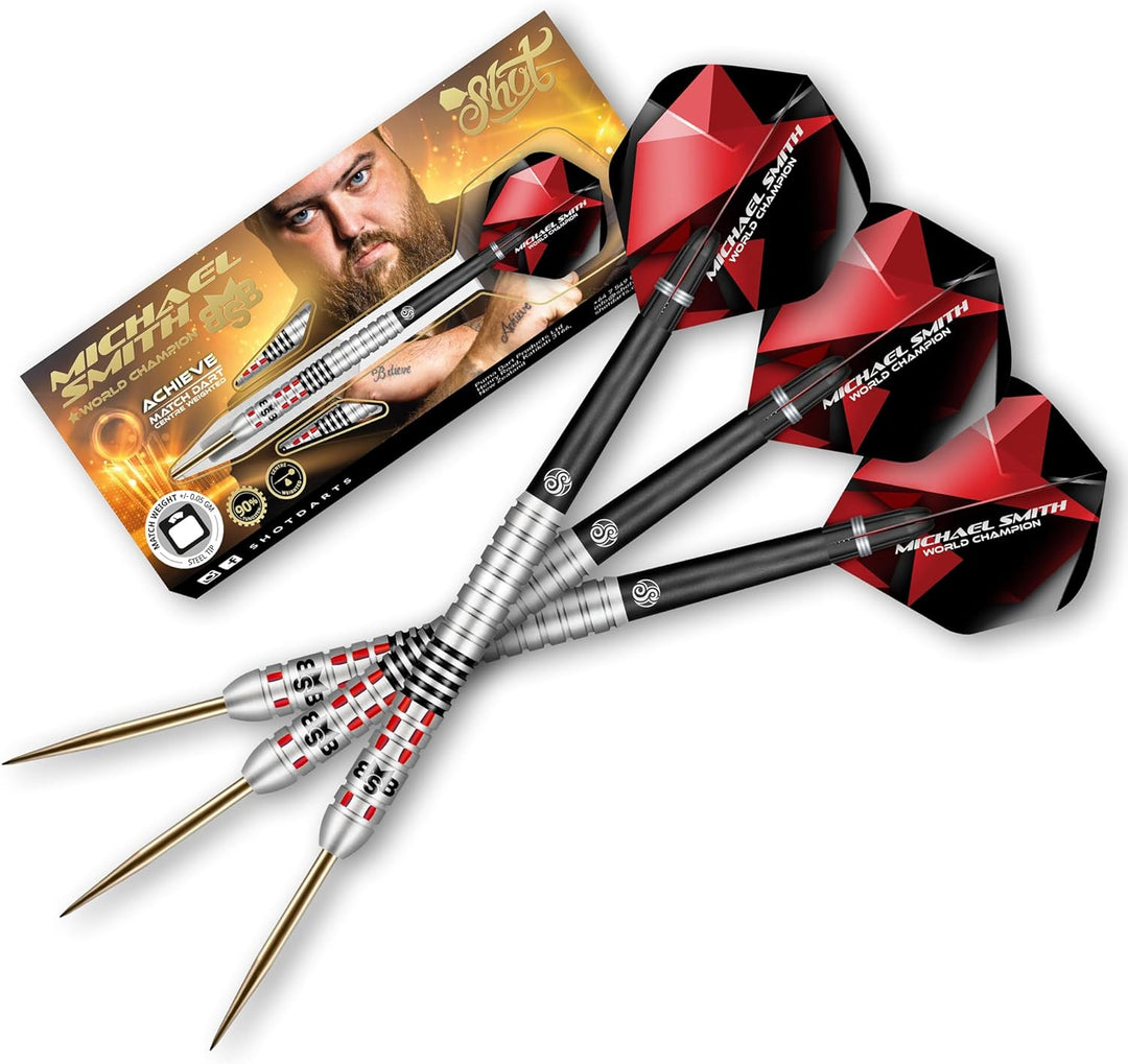 Shot! Steel Darts Michael Smith Bully Boy Achieve Matchdart 90% Tungsten Steeltip Darts Steeldart Ho