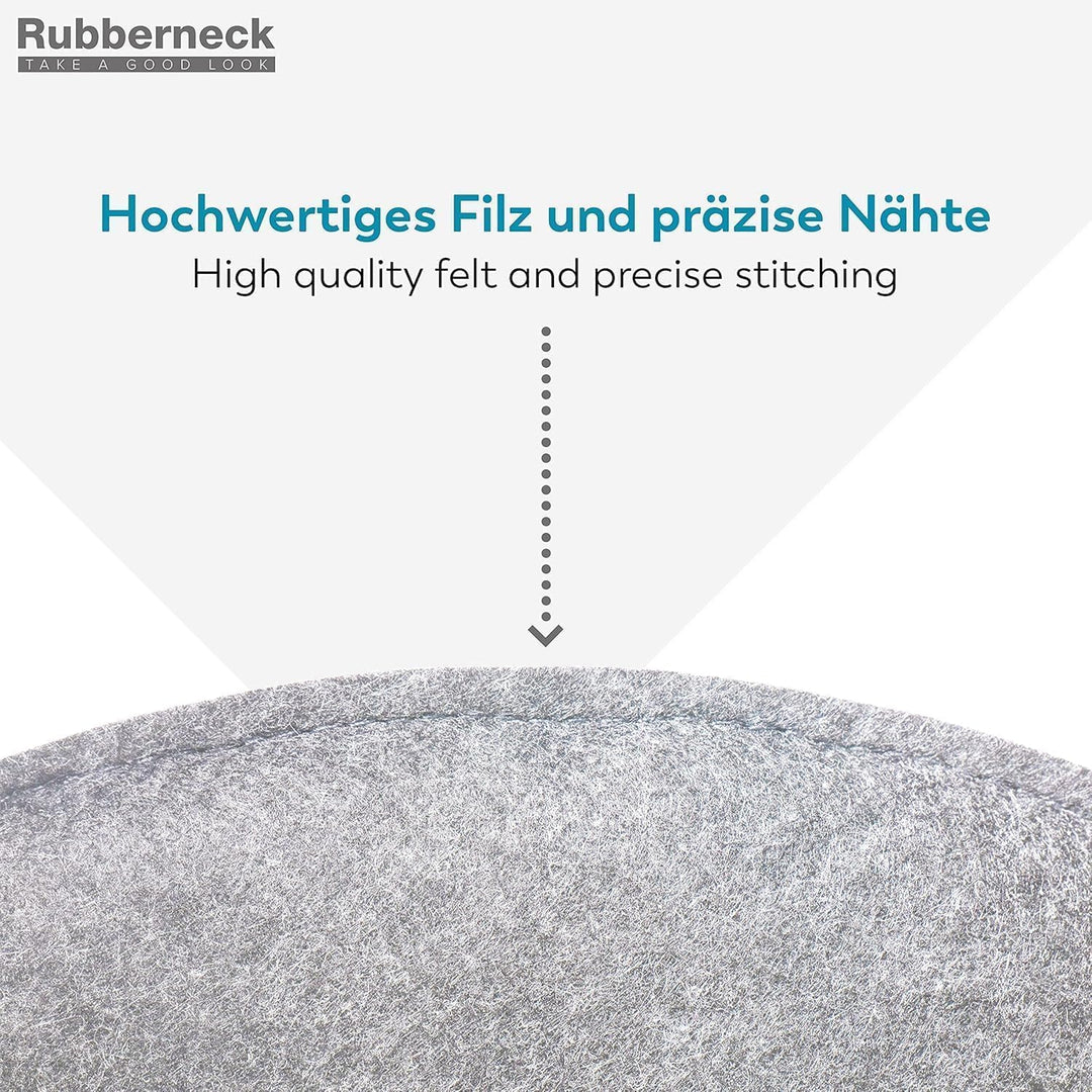 Rubberneck 8er Set rutschfeste Filz Sitzkissen rund, Stuhlkissen mit Antirutsch-Noppen, hellgrau Hel