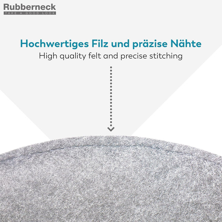 Rubberneck 8er Set rutschfeste Filz Sitzkissen rund, Stuhlkissen mit Antirutsch-Noppen, hellgrau Hel