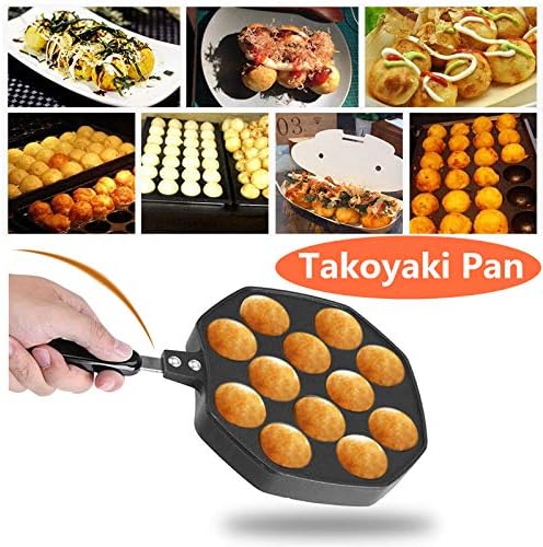 Tyenaza Takoyaki Pfanne Induktion, 12 Kavitäten Sarten Takoyaki Pancake poffertjes pfanne Pfannkuche