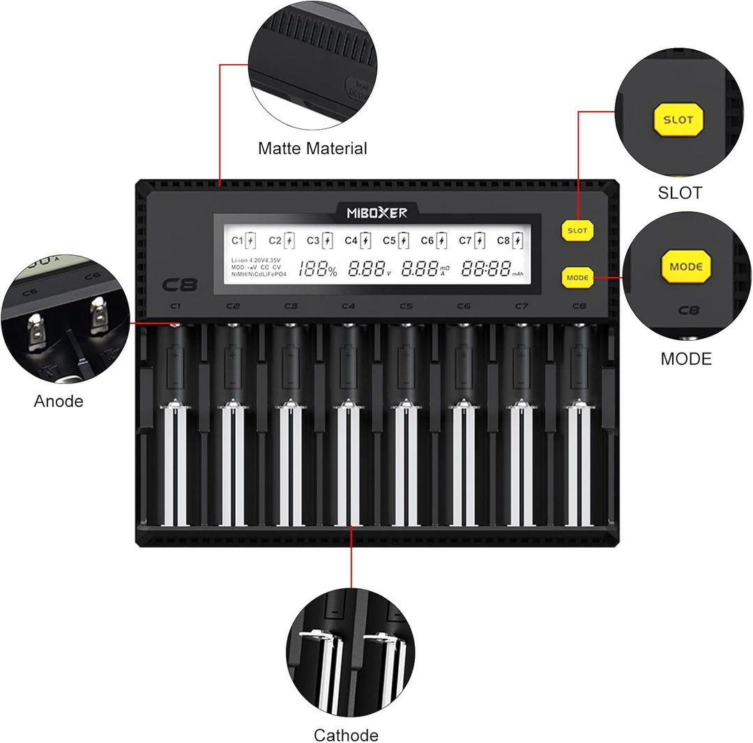 Universal akku Ladegerät, AUKSKY 18650 Baterieaufladegerät mit LCD-Display für Akkus NI-MH, NI-Cd, A