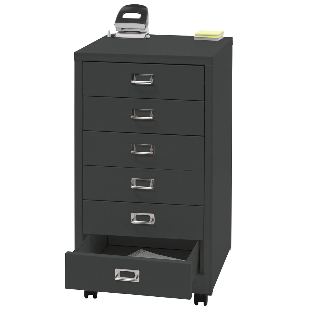 Rollcontainer HWC-L49AM, Schubladenschrank Stahlschrank Aktenschrank, Metall 75x40x41cm 6 Schubladen