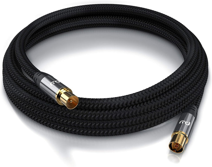 CSL - 5m HDTV Antennenkabel mit Braiding 8k 4k HDTV - Antennenstecker zu Antennenkupplung - 135 Db 7