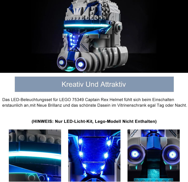 LED Light Kit für Lego Captain Rex Helm (Nur Lichter,kein Lego), Dekoration DIY Beleuchtungsset für