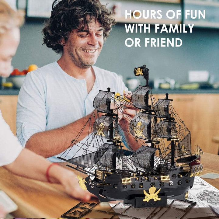Piececool 3D Puzzle Metall Piratenschiff Black Pearl, 3D Metal Puzzle Segelboot Schiffsset, Modell S