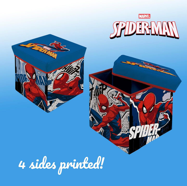 Superdiver - Aufbewahrungsbox und Hocker Spiderman - Offizielle Lizenz Marvel - 30x30x30 cm - Faltba