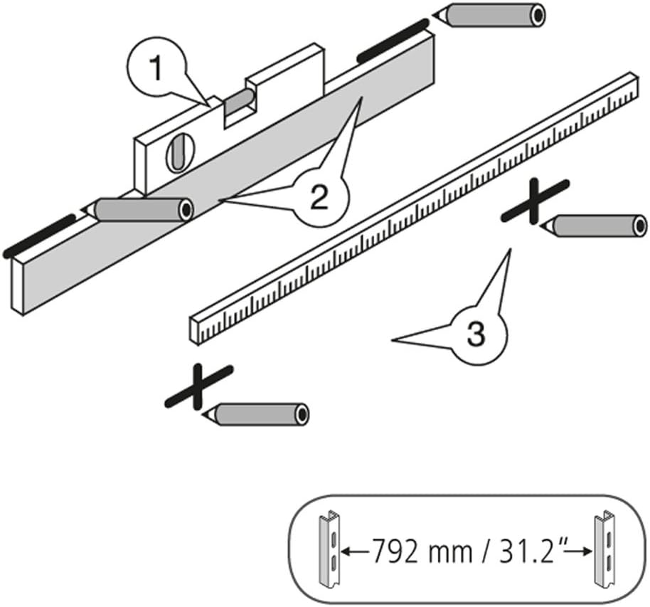 Element System ORGANIZER 3 Werkzeugwand aus Metall, 72-teilig inklusive Schrauben und Dübel, Lochwan