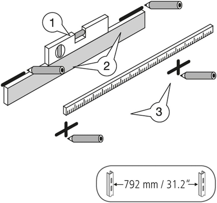 Element System ORGANIZER 3 Werkzeugwand aus Metall, 72-teilig inklusive Schrauben und Dübel, Lochwan