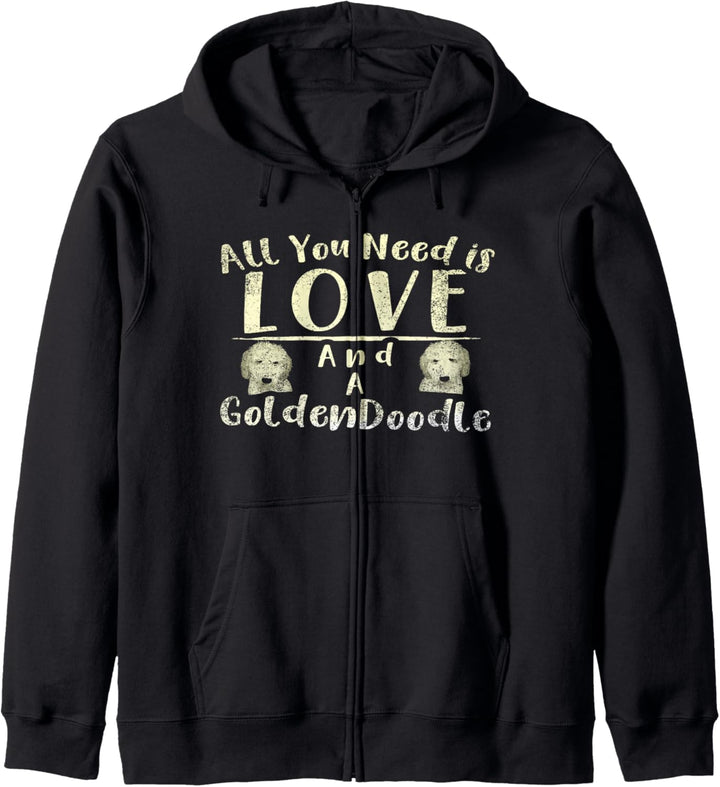 Alles was du brauchst ist Liebe und ein Goldendoodle Kapuzenjacke