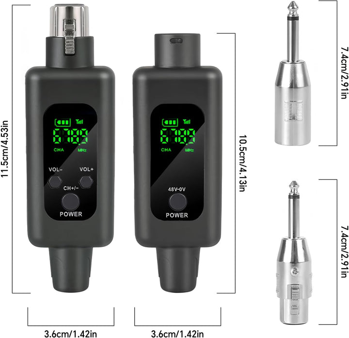 CISSIYOG 2,4 GHz Funkmikrofonsystem, XLR Mikrofon Sender Empfänger, 8 Stunden, 164-Fuss für Kondensa