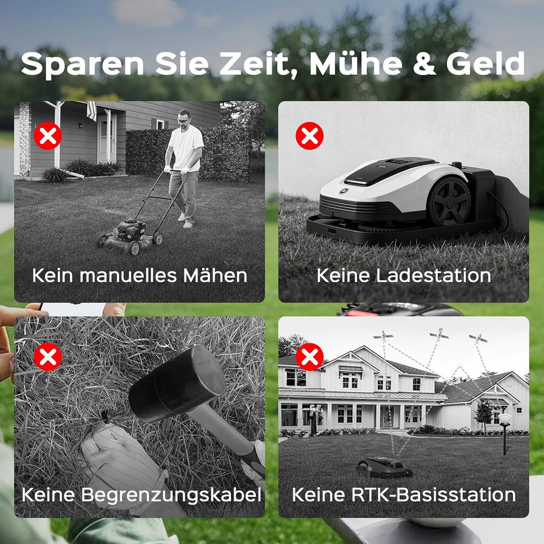 (2026 Neu) V3 Mähroboter ohne Begrenzungskabel mit Vision-Navigation | 150+ Hinderniserkennung und A