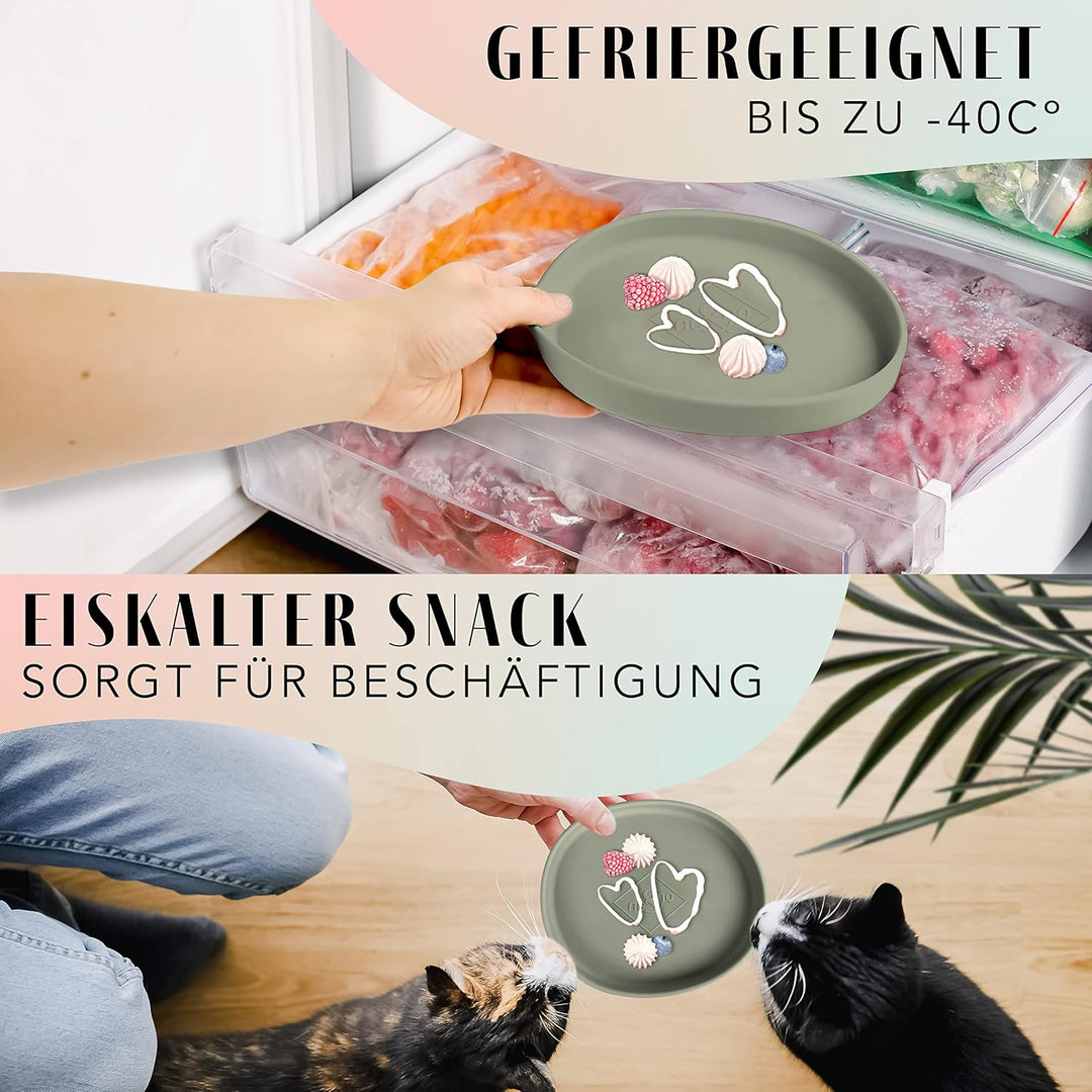 ne&no Futternapf für Katzen [nala Collection] - Flache Futterschale | Silikonnapf Breit | Fressnapf