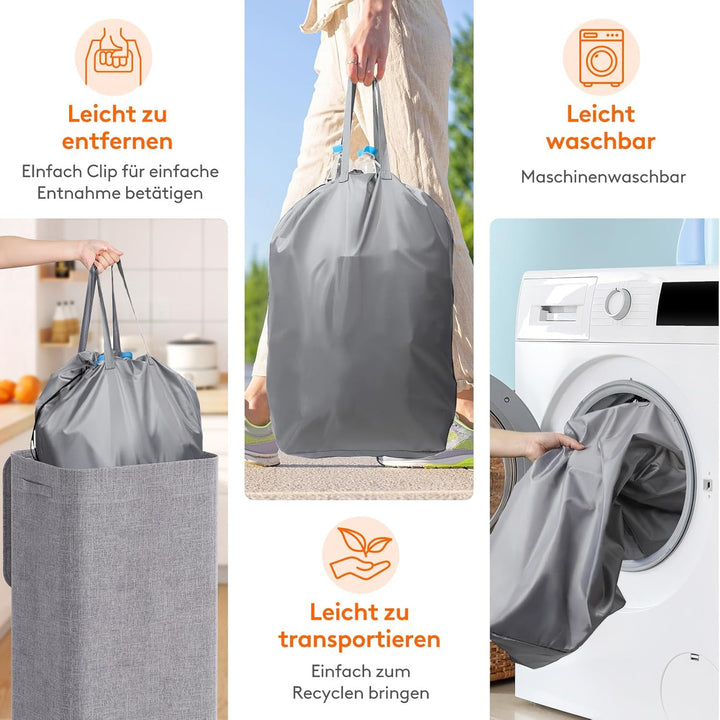 Lifewit 80L Pfandflaschen Sammelbehälter mit Deckel, faltbar und wasserdicht mit Griffen, Gross Flas