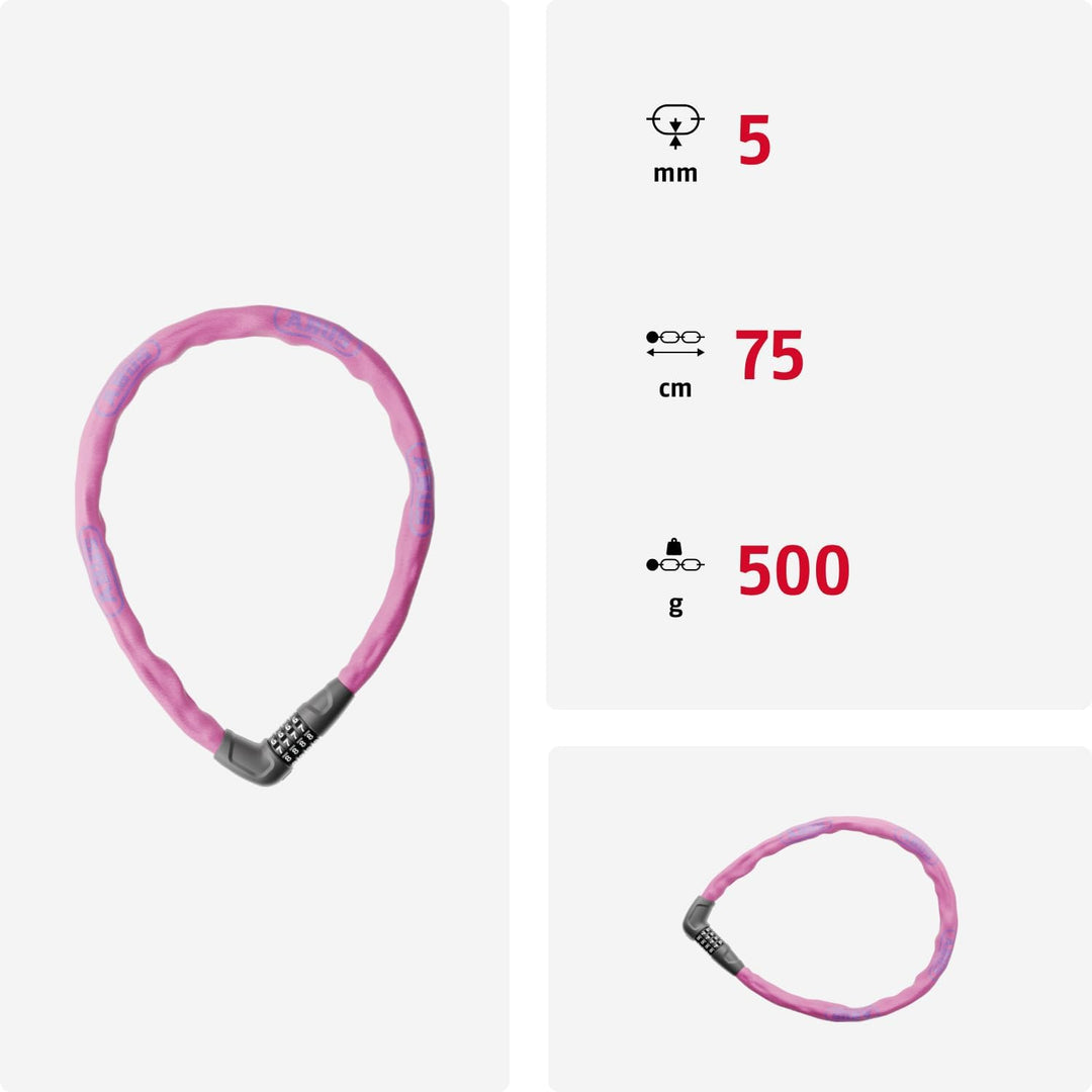 ABUS Kettenschloss Steel-O-Chain 5805C – Zahlenschloss aus 5 mm starken Stahlkette – ABUS-Sicherheit