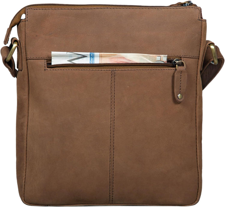 STILORD 'Brady' Messenger Bag Leder Braun klein Umhängetasche Schultertasche für iPad 10,1 Zoll Tabl