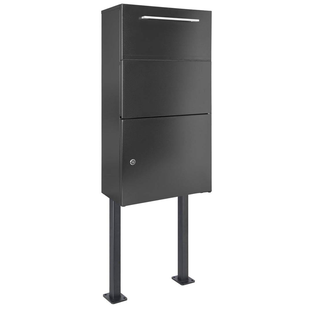 Haussmann Paketbriefkasten Box 400 Protect, XXL Breifkasten mit Ständer (Box + Ständer), Box + St&#x