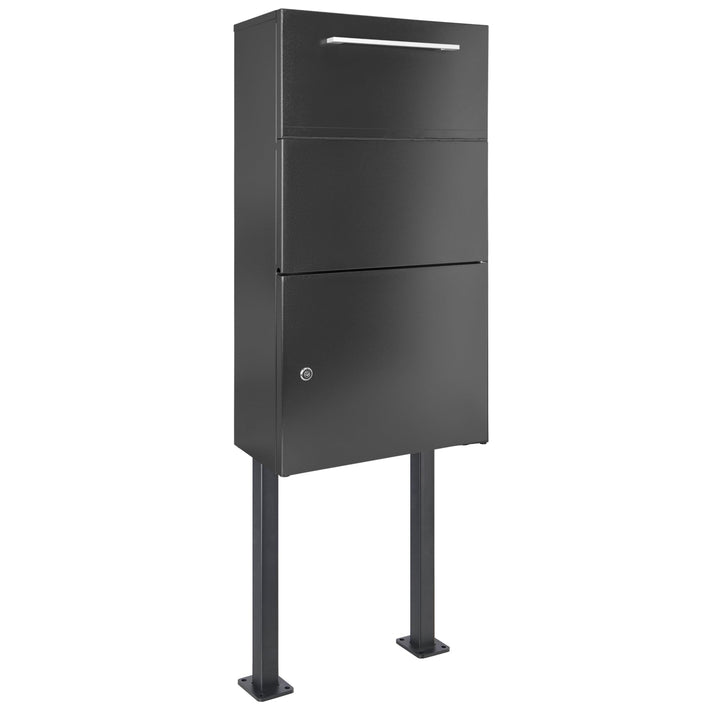 Haussmann Paketbriefkasten Box 400 Protect, XXL Breifkasten mit Ständer (Box + Ständer), Box + St&#x