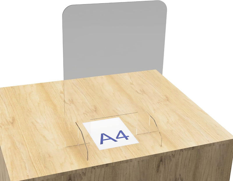 Spuckschutz aus Plexiglas mit 4mm, 60x70cm Virenschutz Hustenschutz Niesschutz, Thekenaufsatz Tischa