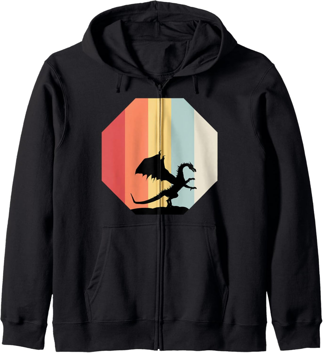 Drache Retro- und Vintagestil 80er- und 70er-Jahre Kapuzenjacke