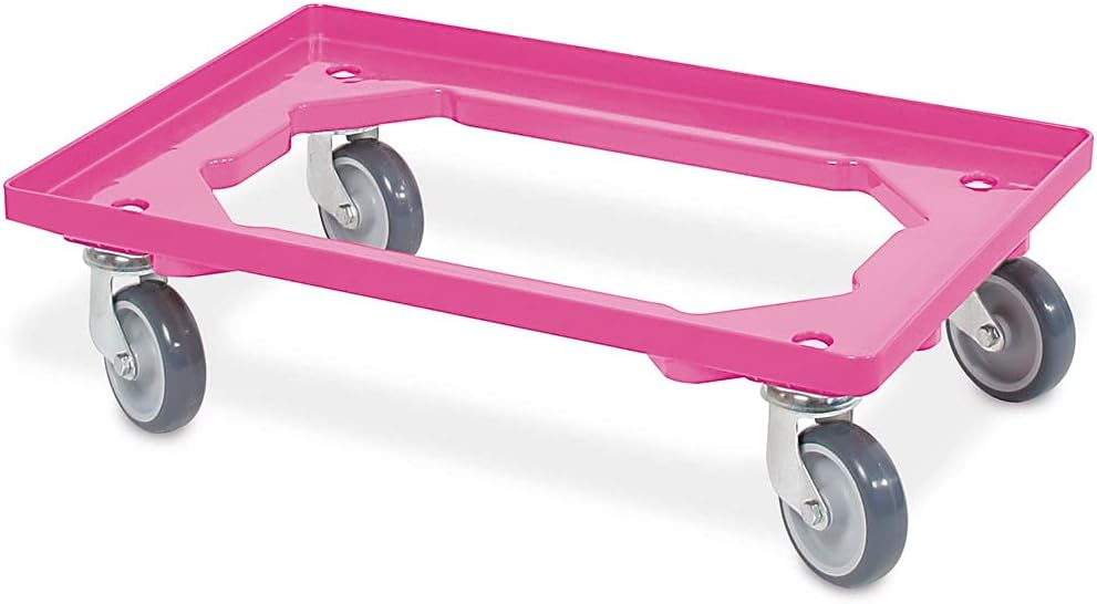 BRB 6X Logistikroller/Transportroller für Kisten 600x400 mm, Tragkraft 250 kg (pink), Pink