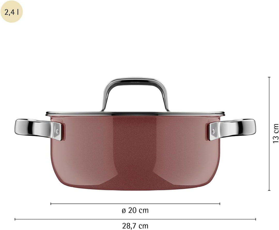 WMF Fusiontec Mineral Pro, Bratentopf, Deckel, 20 cm, langlebig, kratzfestes Material, kleiner Topf