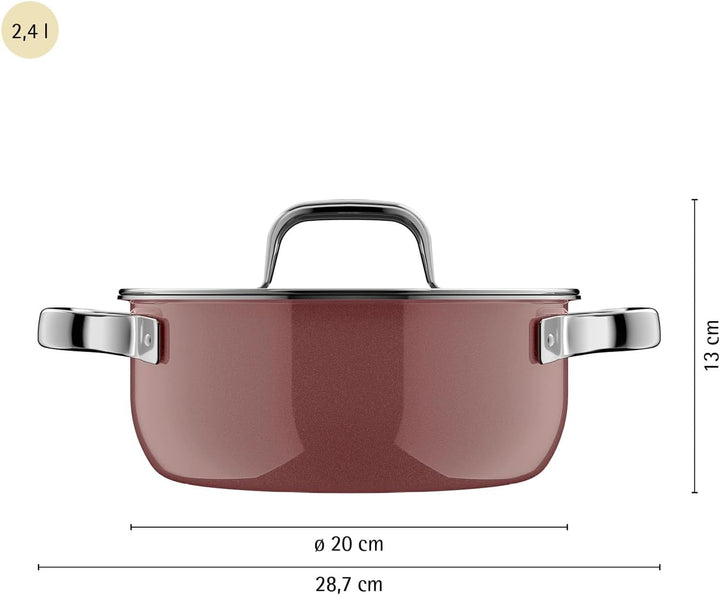 WMF Fusiontec Mineral Pro, Bratentopf, Deckel, 20 cm, langlebig, kratzfestes Material, kleiner Topf