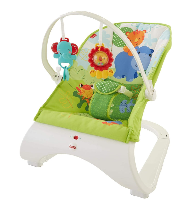 Fisher-Price CJJ79 Comfort Curve Wippe Babyschaukel und Sitz mit, ab nehmbarem Spielbügel inkl. Tier