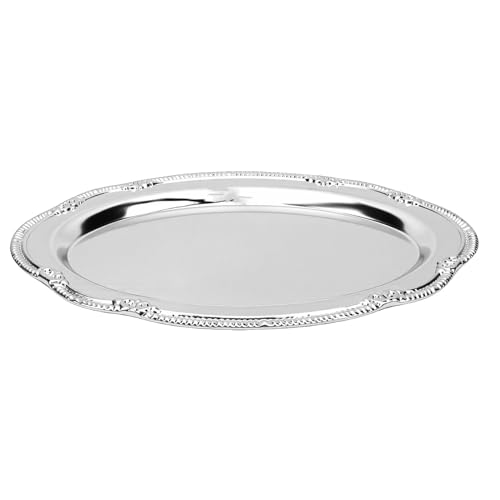 Zerodis Desserttablett, Vintage-Servierplatte aus Metall Im Hofstil mit Gravur, Dekorative Servierpl
