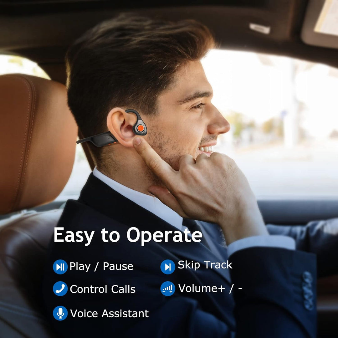 MONODEAL Bluetooth Headset mit Mikrofon, Open-Ear Headset Bluetooth 5.1 mit Multipoint-Verbindung, W