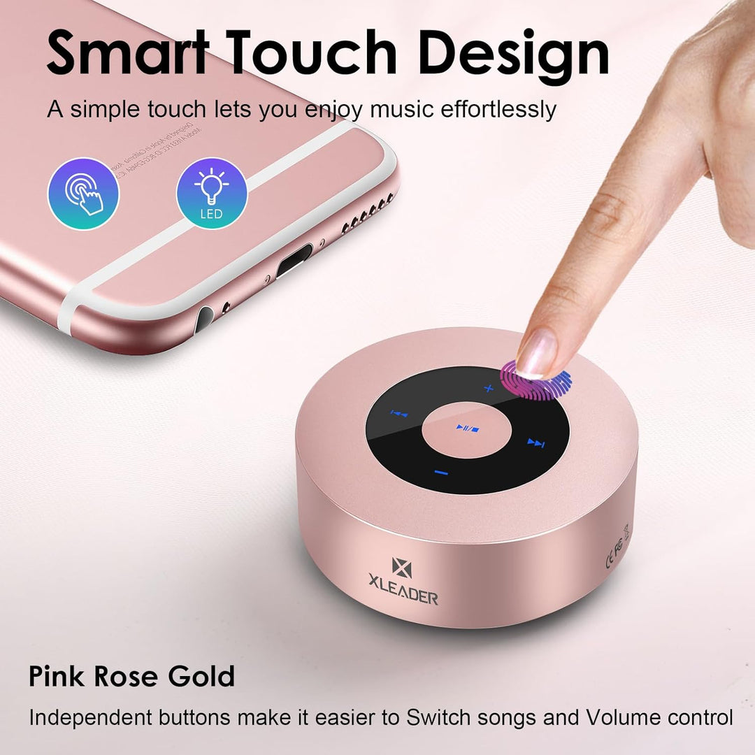 Xleader Mini Bluetooth Lautsprecher, Klein Musikbox, Touch Design, Unterstützt Aux-Eingang, Micro SD