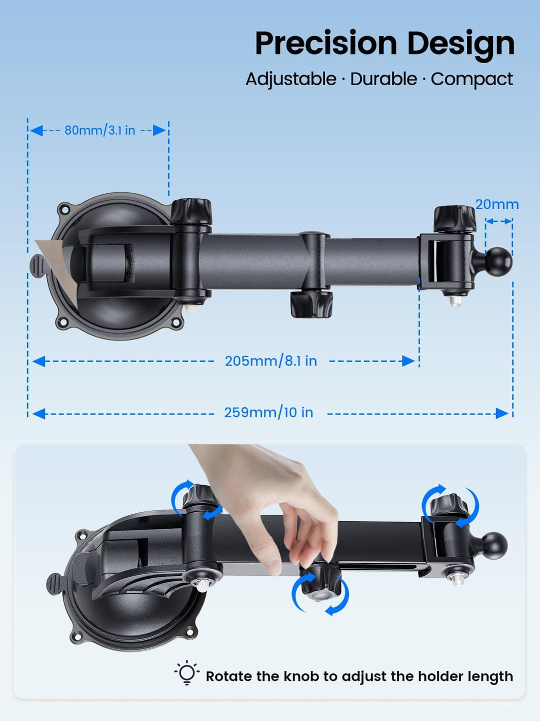 OHLPRO Magnetische Tablet Halterung Auto, Saugnapf für Armaturenbrett & Windschutzscheibe, 360° Dreh