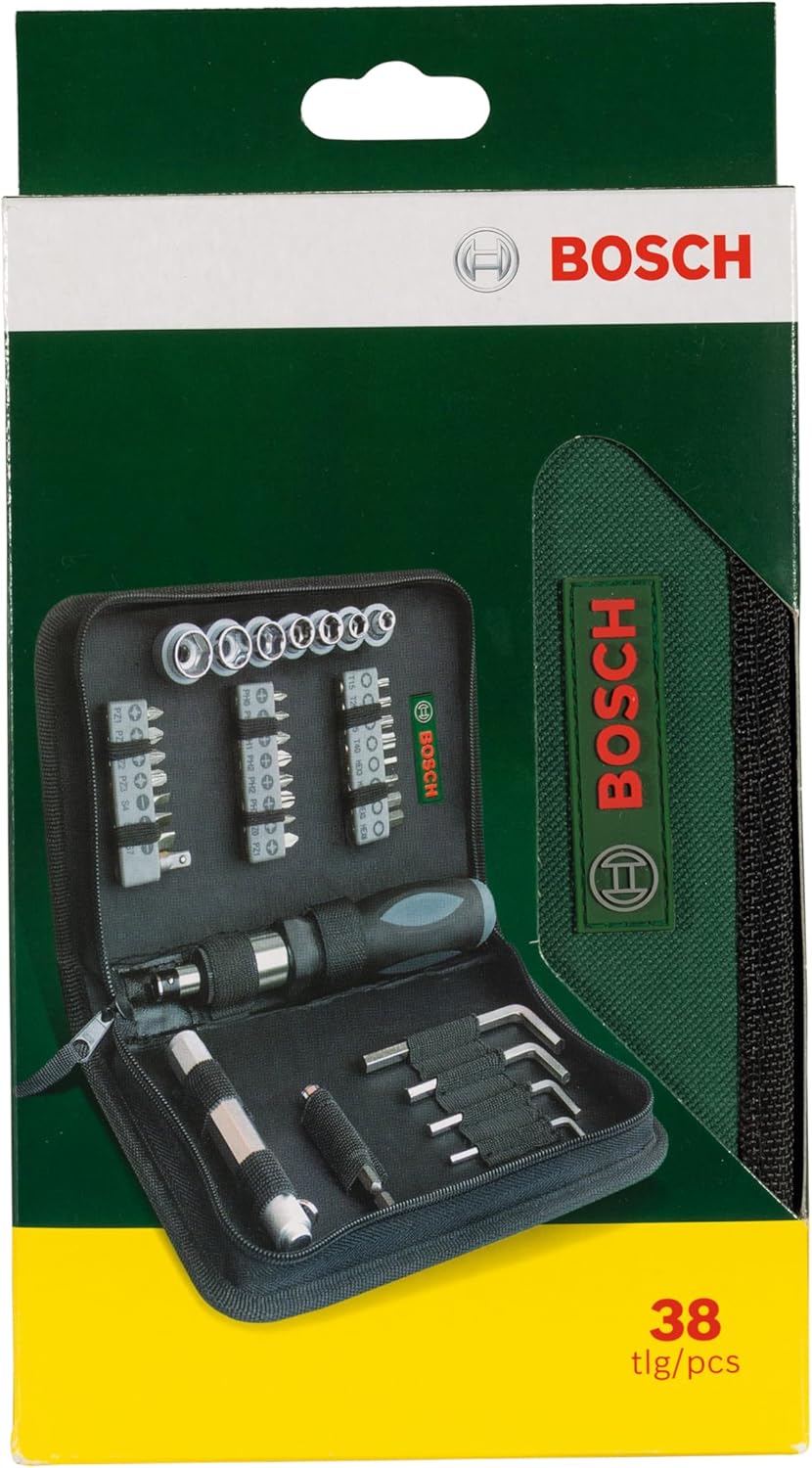 Bosch Accessories Bosch 38tlg. Mixed Bit Set (PH, PZ, S, HEX, Steckschlüssel Ø 5-13 mm, inkl. Handsc