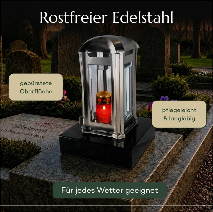 designgrab AEL5AGB1Swed Grablampe Venezia aus Edelstahl, Silber, 13 x 13 x 24 cm