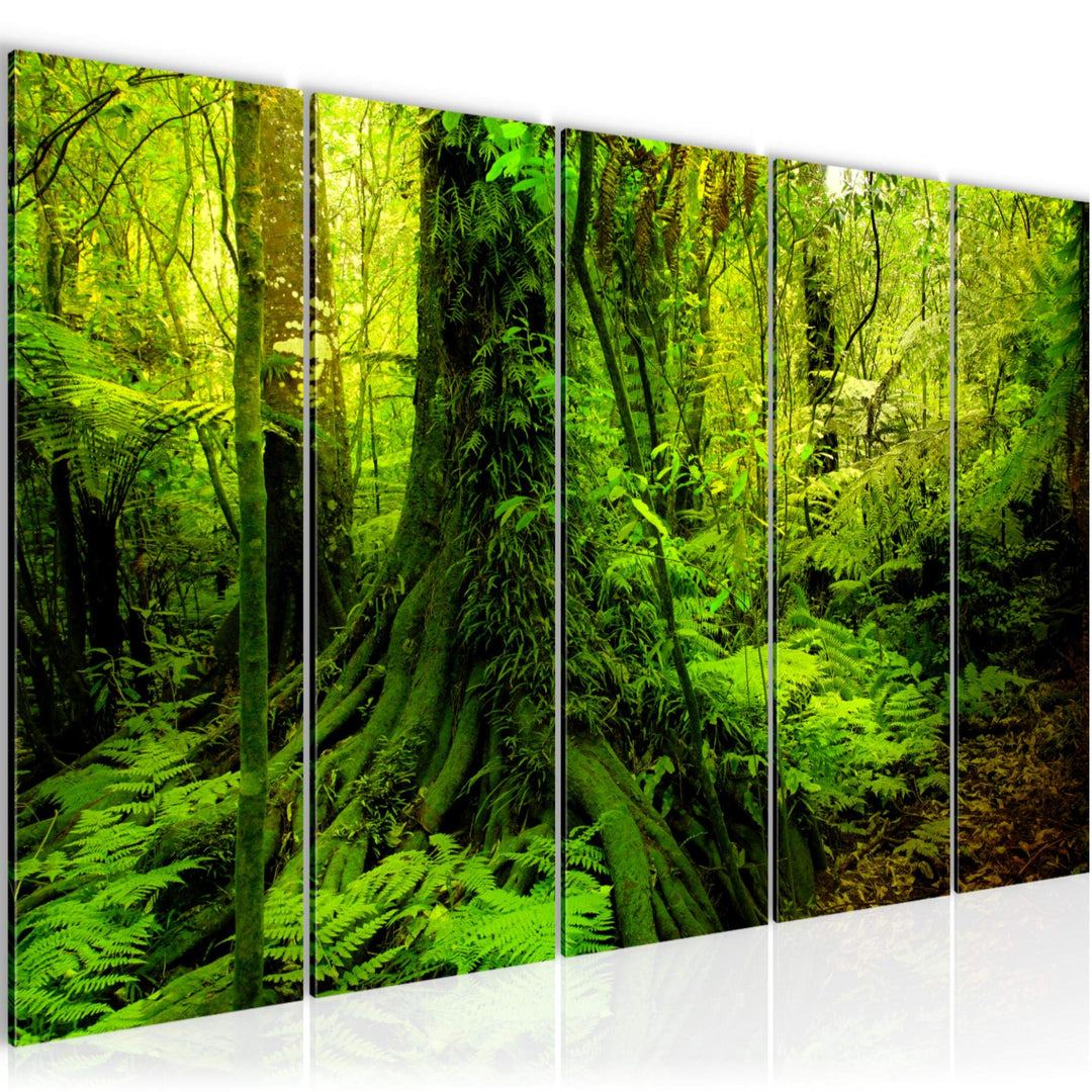 Runa Art Bild Wald Landschaft Wandbilder auf Vlies Leinwand 5 Teilig Wanddekoration Schlafzimmer Woh
