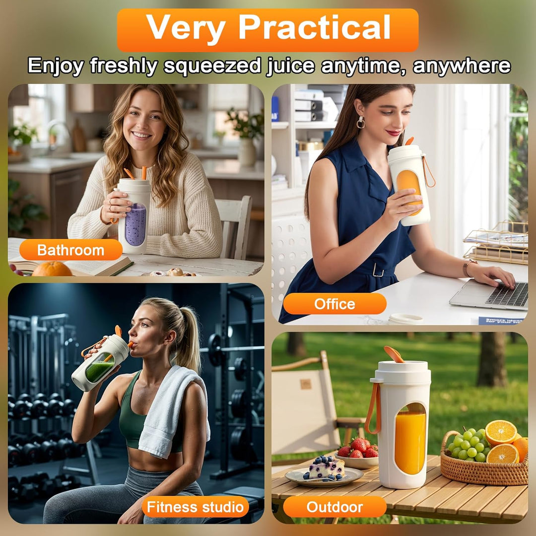 450ml Tragbarer Mixer für Smoothie,Leistungsstarker Mini Standmixer,Auslaufsicherer Deckel,Type-C La