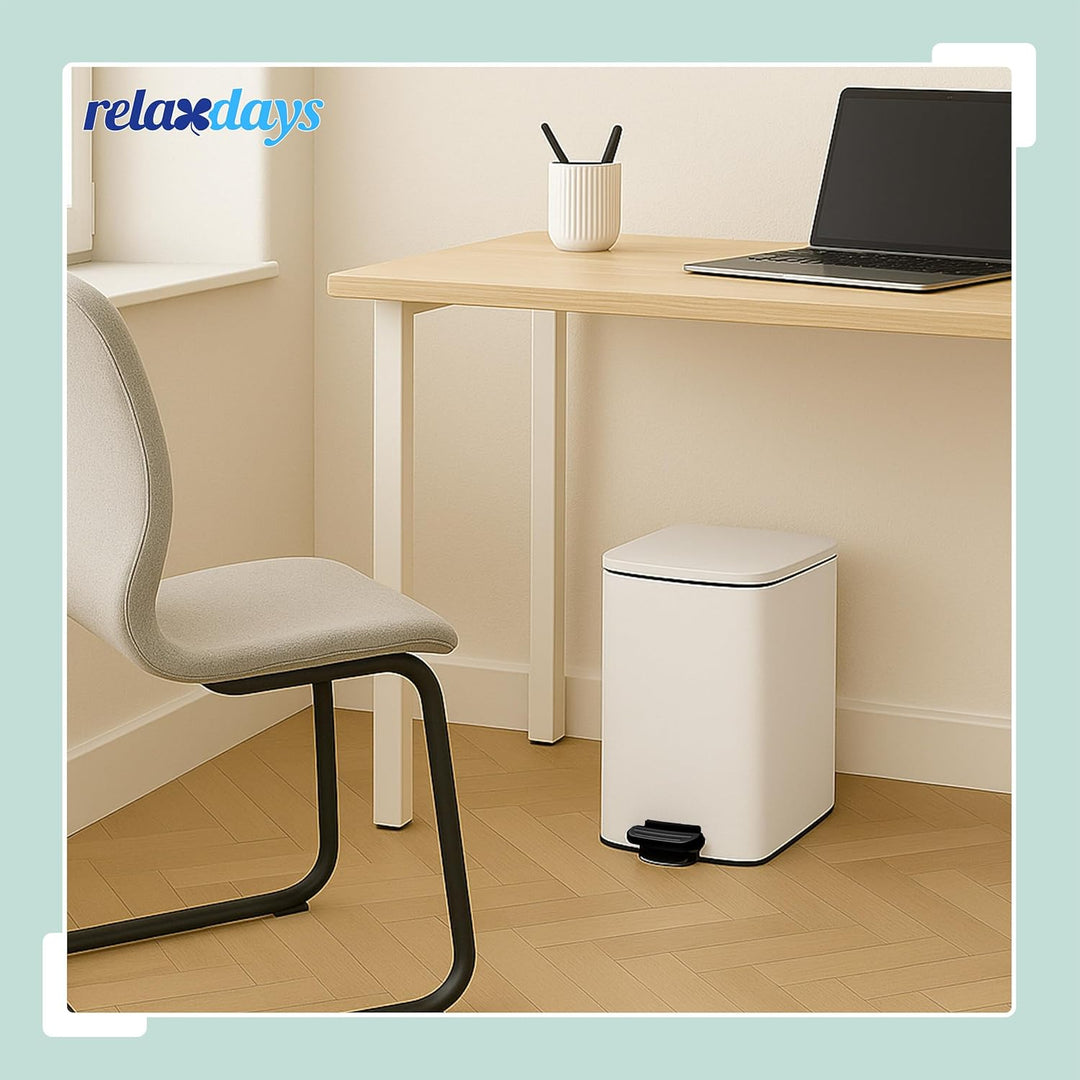 Relaxdays Mülleimer Küche, 20 Liter, entnehmbarer Inneneimer, Fusspedal, mit Müllbeutel, Tretmülleim