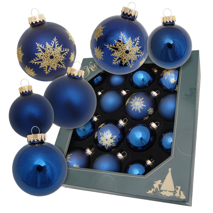Krebs Glas Lauscha - Weihnachtsdekoration/Christbaumschmuck aus Glas - Weihnachtskugeln - Motiv: Bla